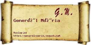 Generál Mária névjegykártya